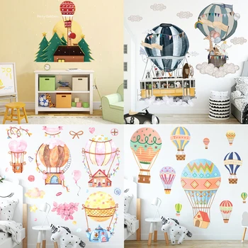 

Children's Room Cartoon Animal Hot Air Balloon Wall Stickers Kindergarten Hot Air balloon Self-adhesive Decoration Wall Decal