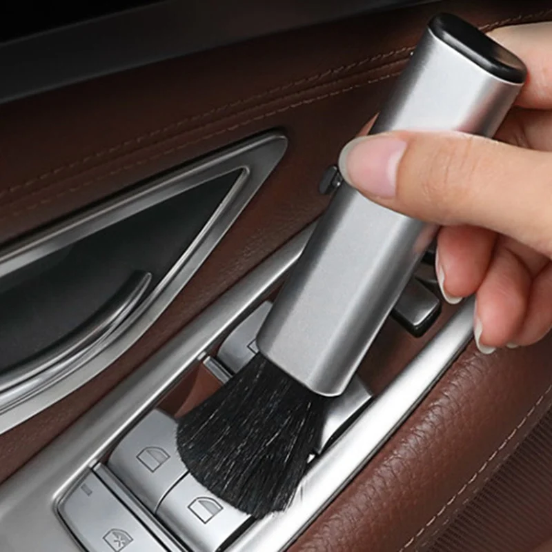 

1PC Car Conditioning Air Outlet Brush Retractable Cleaning Brush Computer Keyboard Cleaning Plastic Small Soft Brush