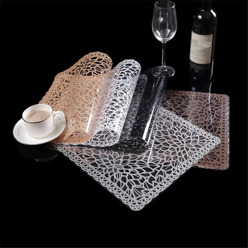 Домашние украшения для ужина водонепроницаемые Прозрачные столовые приборы для ресторана кафе Тепловая Подставка под горячее Нескользящие настольные коврики