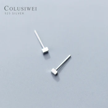 

Colusiwei Authentic 925 Sterling Silver Simple Rectangle Small Stud Earrings for Women Tiny Geometric Earrings Jewelry Gift