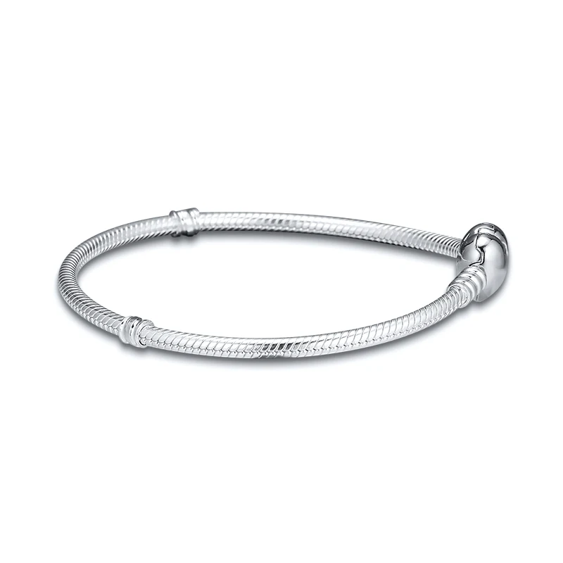 Аутентичные браслеты из стерлингового серебра 925 пробы с надписью love Snake Chain браслеты подходят для драгоценности в европейском стиле бусины FLB011