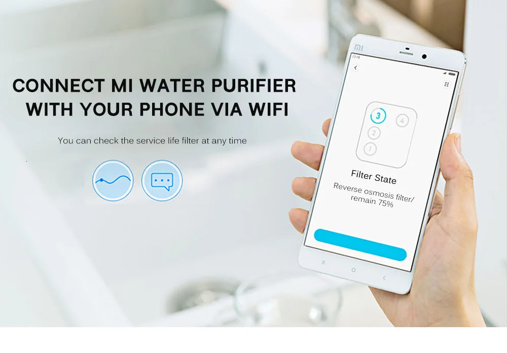 Xiaomi Mi очиститель воды RO фильтр Смартфон Дистанционное управление фильтры для воды бытовая техника фильтр обратного осмоса