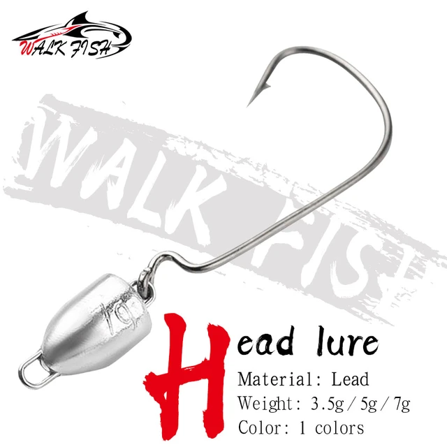 WALK FISH 5PCS/Lot Weedless Jig Head Weighted Fishing Hook 3.5g 5g 7g Swing  Crank Worm Hooks for Bass Fishing Saltwater - AliExpress