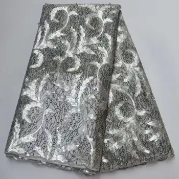 

African Wthie Lace Fabric 2019 High Quality Embroidered Lace Fabric Nigerian Lace Fabrics Bridal French Tulle Lace Fabric XAZ03