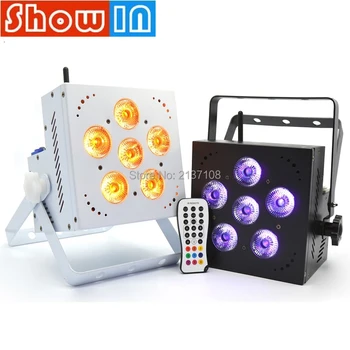 

6*15W LED Par Wash Upight Rechargeable Battery Wireless DMX RGBWA Luce DJ Disco Party Nightclub Stage Lighting With Flightcase