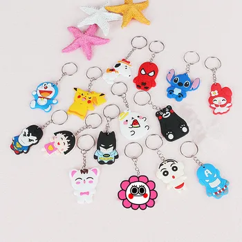 

Wholesale 100PCS Cute Cartoon Batman Silicone Key ring Keychain Backpack Accessories Key chains Kids Key Holder
