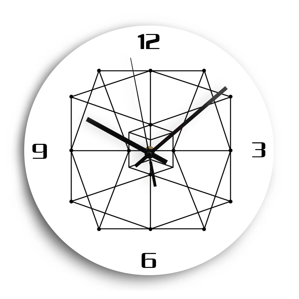 Белые акриловые 3D большие часы бесшумные кварцевые для гостиной декоративные