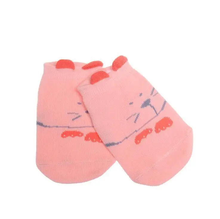 Детские носки-тапочки для мальчиков и девочек; Детские хлопковые нескользящие тапочки с рисунками животных для малышей; дешевые носки для новорожденных