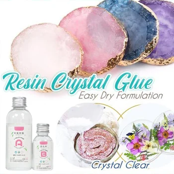 

Transparent Crystal Clear Epoxy Resin Glue Kit A B Glue Set for DIY Jewelry Crafts Resists Yellowing hh88