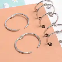10pcs Metal Loose Leaf Book Binder Hinged Ring 2.5cm Hoop Buckle Diy Card Paper Book Bookbinding Album Notebook Cover Open Ring