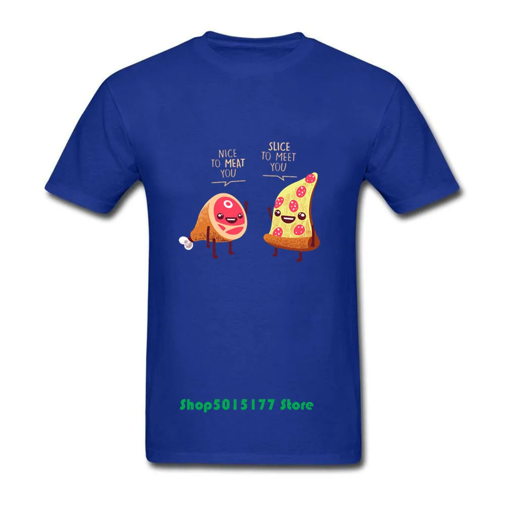 100% хлопковая забавная футболка с надписью Good To Meat You Slice to мужская повседневная