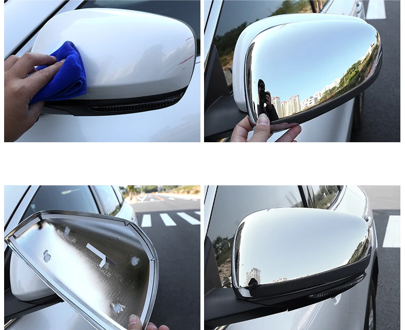 ABS Chrome Car Rear View Rearview Side Glasses Mirror Cover Trim For Renault Koleos 2 Samsung QM6 2016-2021 Accessories