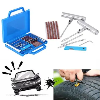 

Motorcycle Car Tire Repair Tool Set Bike Emergency Heavy Duty Tubeless Tire Puncture Plug Set Car Tubless Tyre Repair Kit