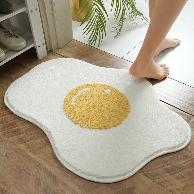 

Drop Shipping New Poached Egg Bath Mat Antislip Kitchen Mat Soft Bedroom Floor Mat Living Room Carpet Doormat Rug