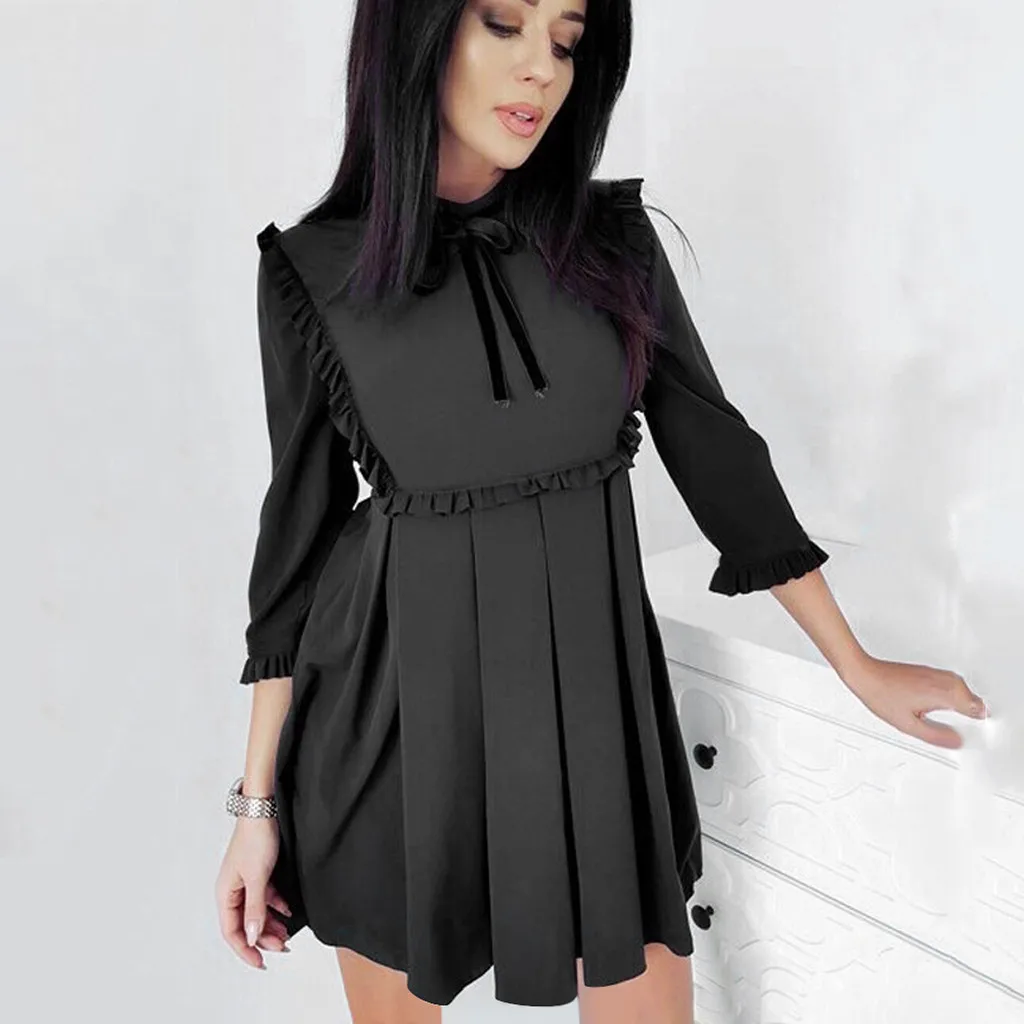 Женская одежда модное платье большой размер для девушек с рукавом бабочкой