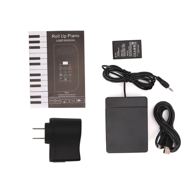 

88 Keys Keyboard Piano Silicone Roll Up Keyboard Hand-rolling with Sustain Pedal Q6PB