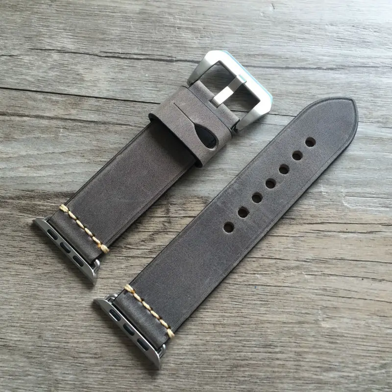 Для Apple Watch Series 5 4 3 2 1 ремешок для iWatch ремень ручной работы ретро кожаный ремешок 38 мм 42 мм