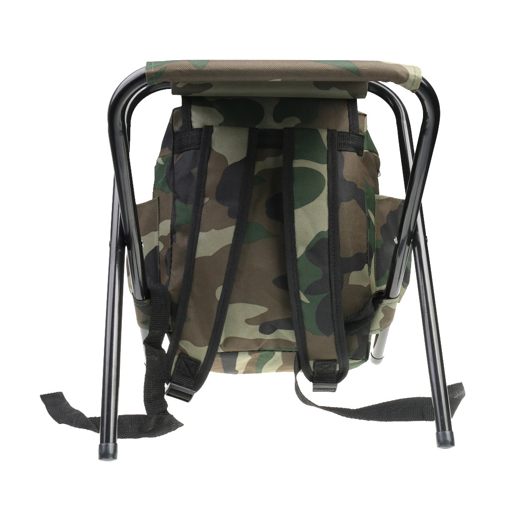 2 in 1 Fishing Stool Tackle Backpack Foldable Seat Camping Hunting Rucksack