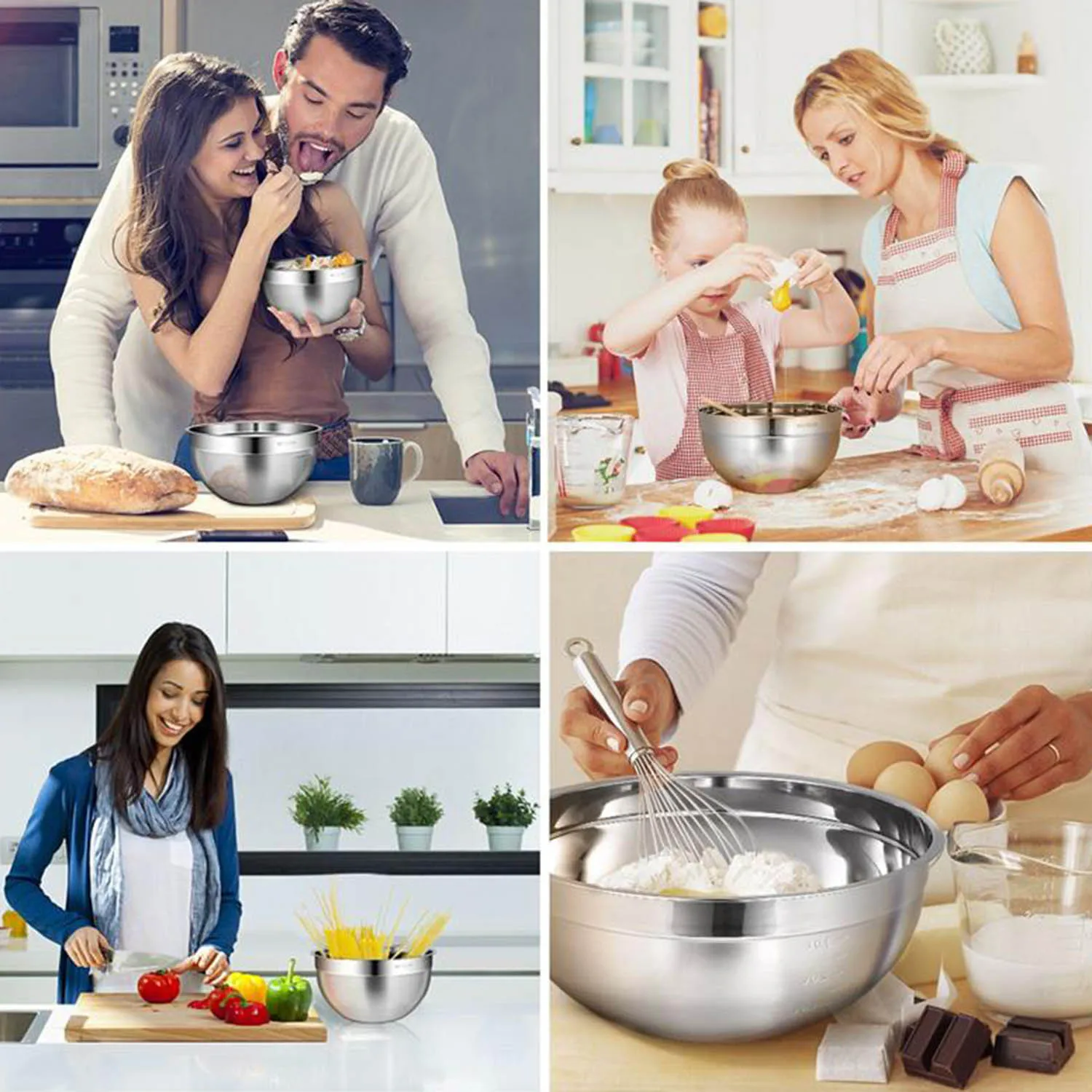 ABUI-3Pcs миска для смешивания из нержавеющей стали, качественная миска для смешивания, миска для хранения салата, многофункциональная Салатница, миска для яиц, домашний суп B