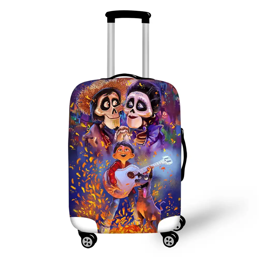luggage with skull design