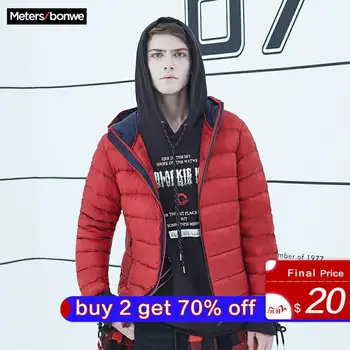 

Metersbonwe 2019 Down Jacket Men Winter Warm 90% White Duck Down Hooded Man Coat jaqueta masculino chaqueta hombre