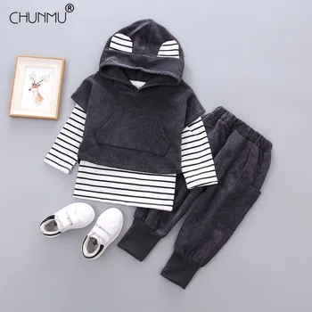 

Autumn Baby Boys Clothes Children Boys Casual Long Sleeve Corduroy Hooded Sweatshirt 3 Pcs/set Toddler Clothing Kids Tracksuits