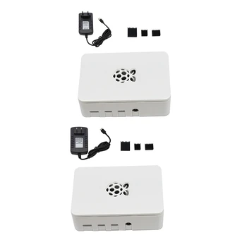 

for Raspberry Pi ABS Case Enclosure Box V4 with Heat Sink +5V/3a Power Supply for Raspberry Pi 4B