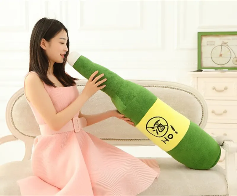 1set Lovely Cigarette+ Beer Bottle Plush Doll Pillow Cushion Creative Simulation Plush Toy Gift