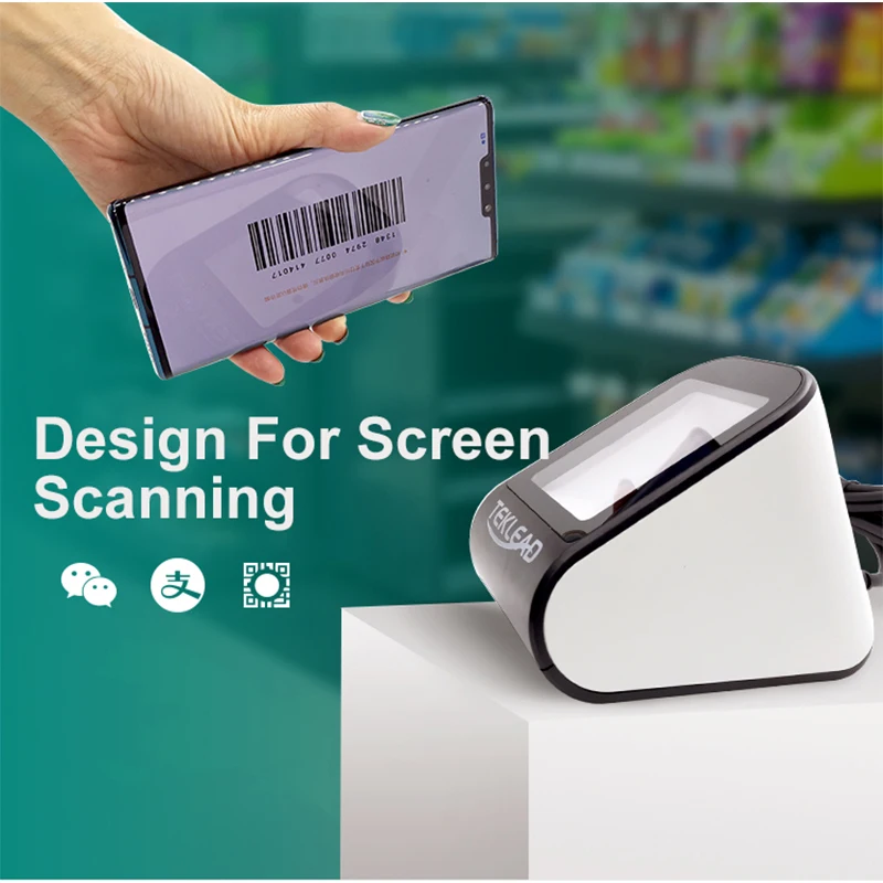Teklead 1d 2d Scanner de Código de Barras Automático Mãos-livres Usb qr Leitor de Código Pagamento Móvel para Loja Supermercado - Imagem 5