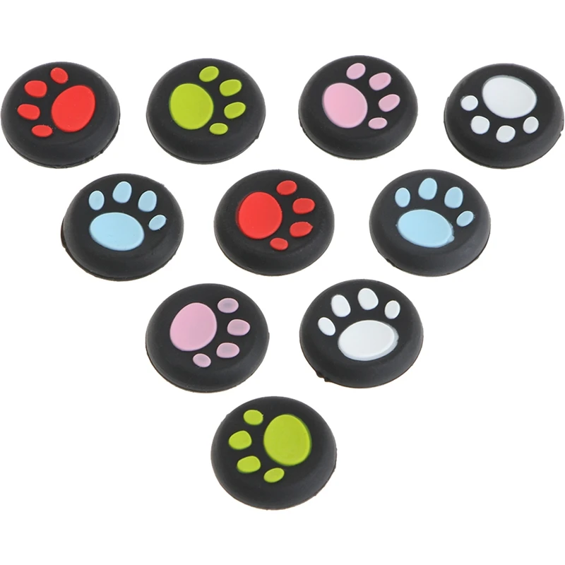 

New 10Pcs/Set Cat Claw Silicone Thumbstick Grips Caps For Sony PlayStation 4 PS4