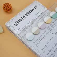 

Six-color Mushroom Buckle Round Index Note Stickers Transparent PET Material Simple And Practical Creative Stationery