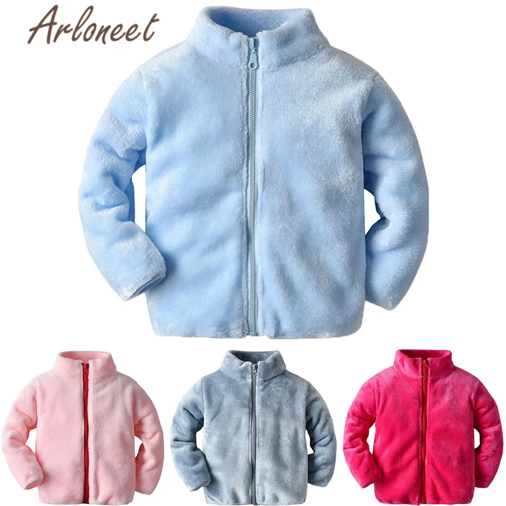ARLONEET/Новинка; детское хлопковое пальто; теплое зимнее плотное пальто для девочек; однотонная детская верхняя одежда на молнии; Повседневная накидка для малышей; пальто для малышей; Верхняя одежда для мальчиков