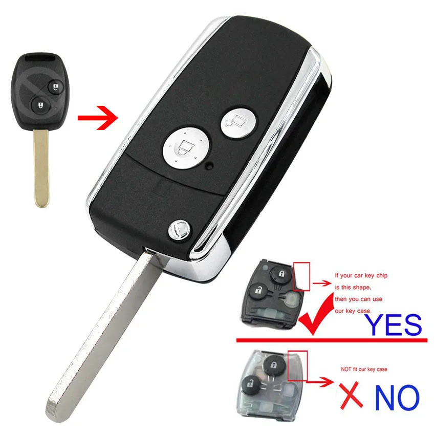 2 Buttons Складной чехол-книжка 2/2+ 1/3/3+ 1 кнопка интеллектуальный пульт дистанционного управления для автомобильного ключа чехол Корпус Крышка для Honda Civic Odyssey CR-Z Fit Insight Ridgeline - Цвет: 2 Buttons
