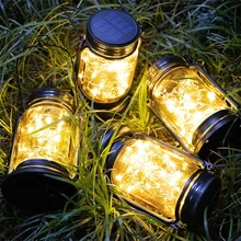 

30 LEDs Fairy Light Solar For Mason Jar Lid Insert Warm White Garden Decor Christmas Lights Outdoor Wedding Decor Dropshipping