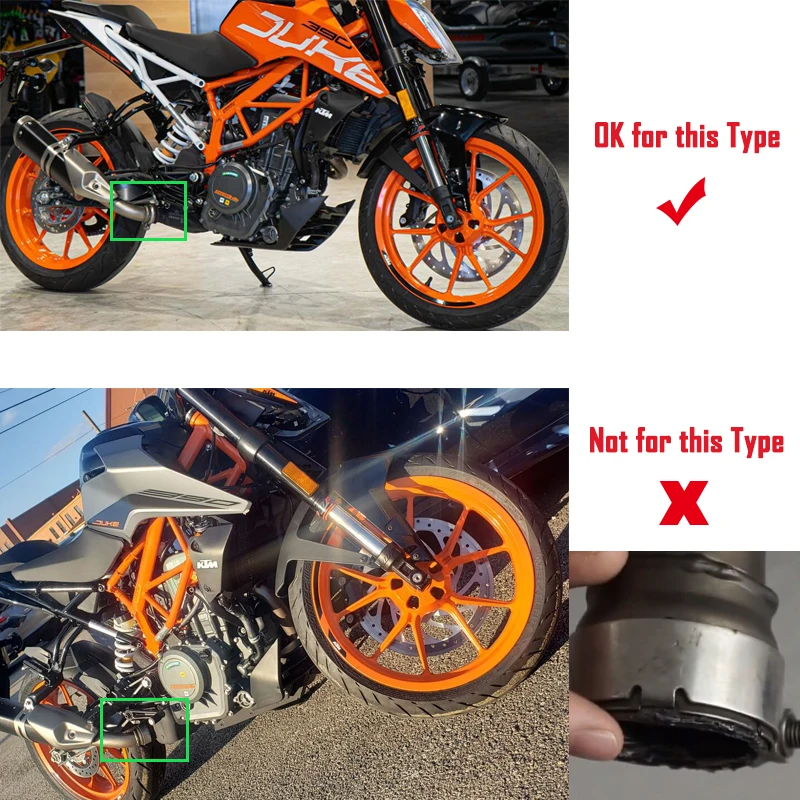Slip On Motorcycle Modified Exhaust Mid Link Pipe Muffler Black Modified for DUKE 390 RC390 125 250 2017-2020 - Image 6