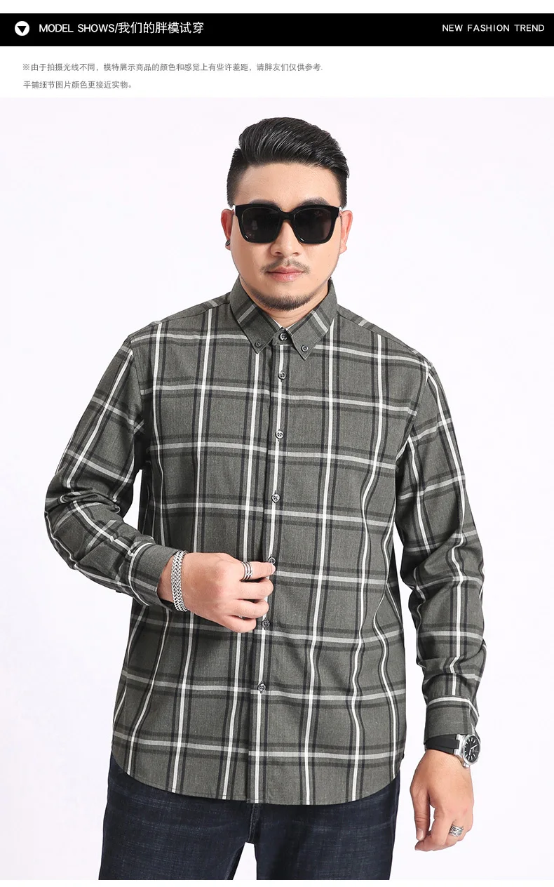 5xl 6xl 7xl 8xl Новинка плюс размер клетчатая Повседневная рубашка мужской с длинными рукавами новая весенняя деловая большая Высококачественная модная