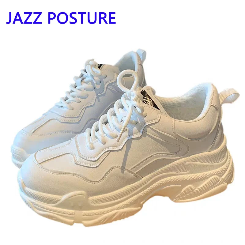 

White ladies casual breathable platform sneakers 2019 women Flat sneakers Women's vulcanized shoes with laces q179