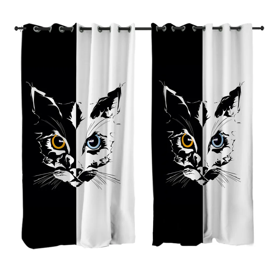 SW2405双瞳阴阳猫-白底