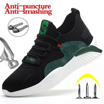 

Work Safety Shoes Fashion Sneakers Ultra-light Soft Bottom Light Breathable Anti-smashing Steel Toe Safety Shoes Men Work Boots