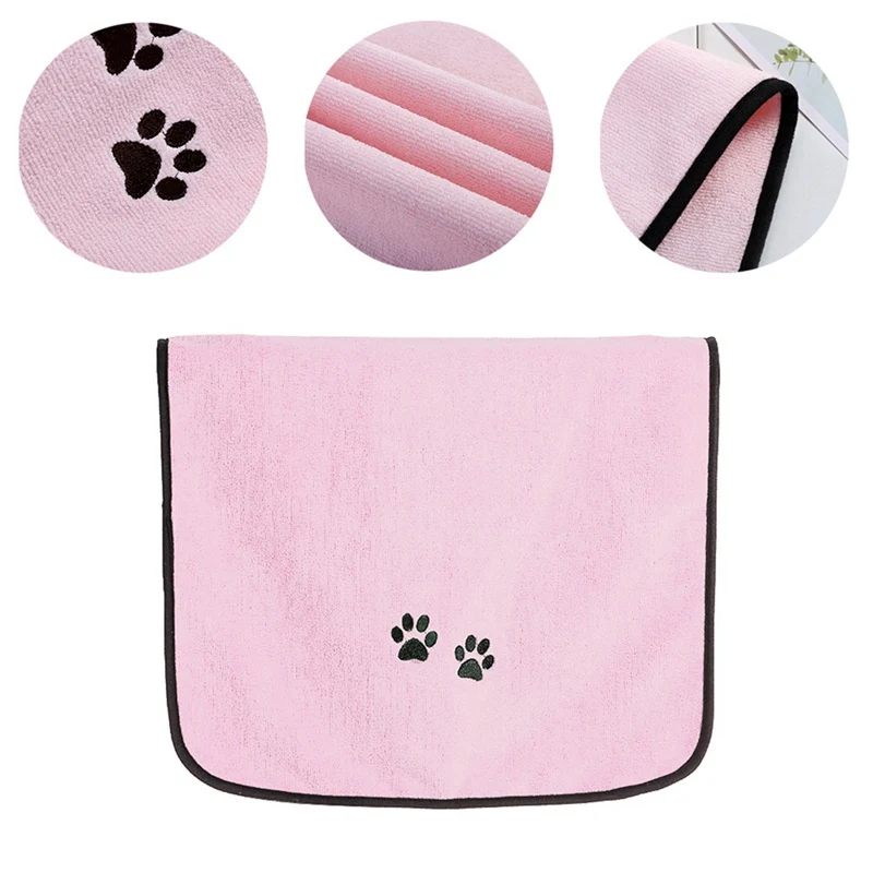 Pet Dog Bath Towels Microfiber Super Absorbent Pet Drying Towel Blanket