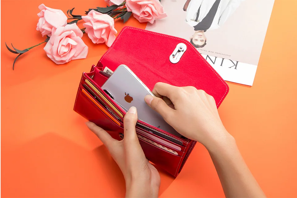 Wallets Leisure Women Casual Clam Leather Flip Cover Ladies Wallet Money Bag Fashion Purse Multi-function Billetera Polyester