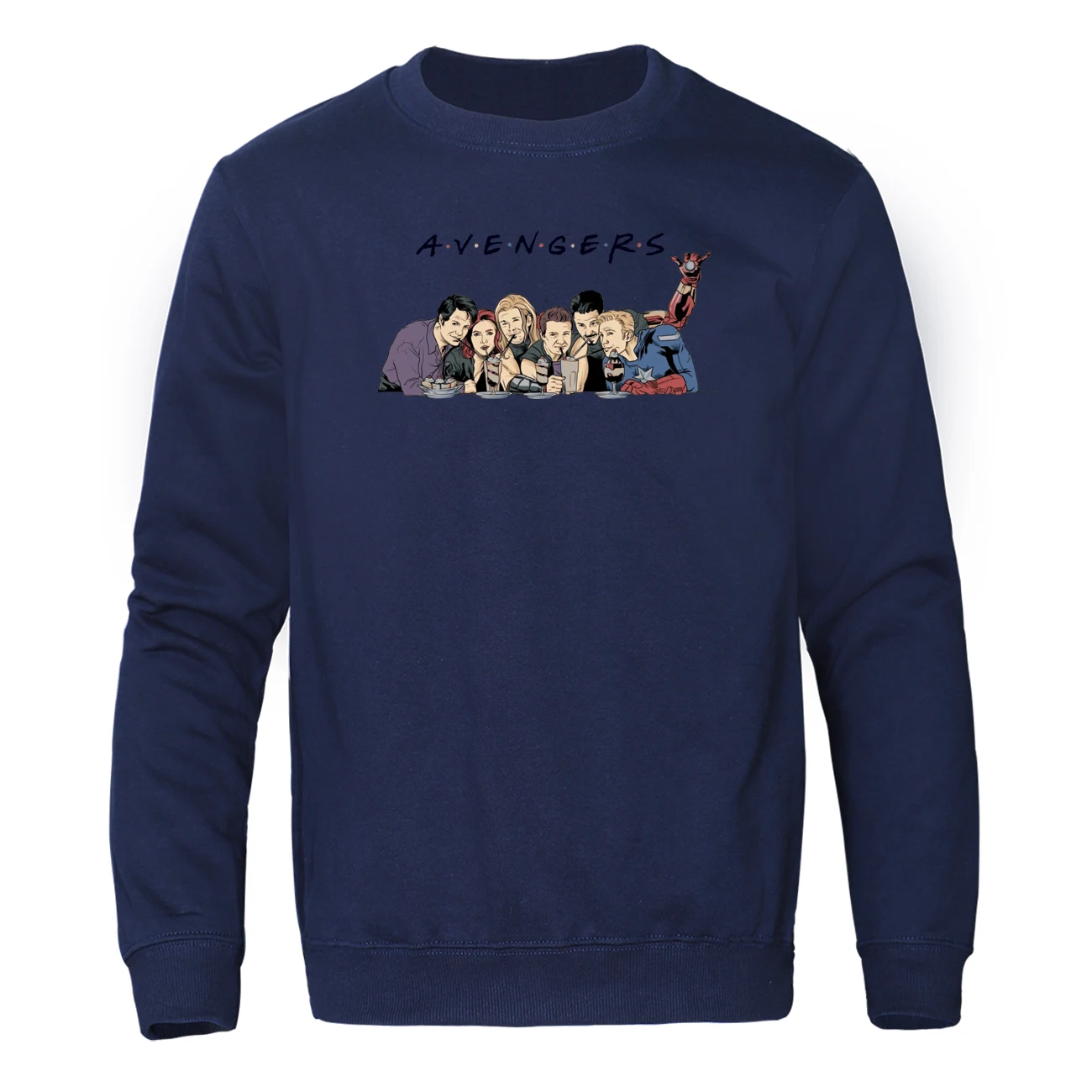 Navy Blue Осень Новая мода Мстители эндшпиль толстовки «Друзья» осенние мужские повседневные с круглым вырезом пуловер Marvel Толстовка Мстители - Цвет: Navy Blue