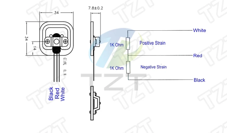 Description Picture 5 of item50kg Body Load Cell Weighing Sensor Resistance Strain Half-bridge Total Weight Scales Sensors Pressure Measurement  for arduino