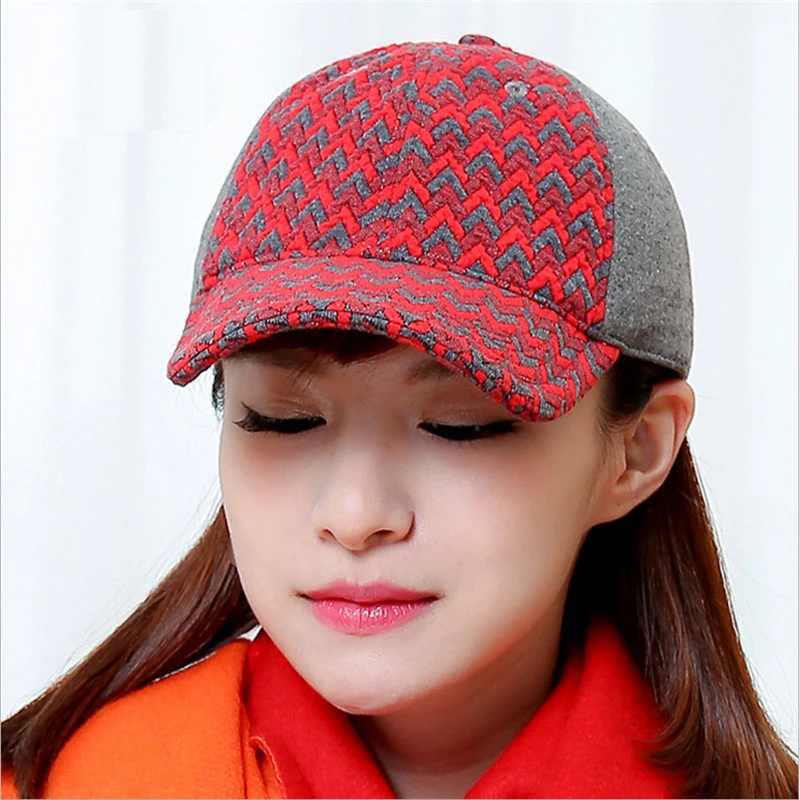 Осенне-зимняя женская бейсбольная Кепка snapback теплая хлопковая кепка Женская Регулируемая цветная бейсбольная кепка в клетку