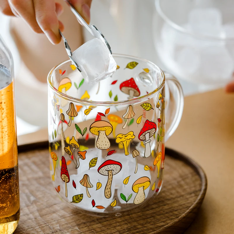 Mushroom Coffee Glass, Mushroom Glass Cups