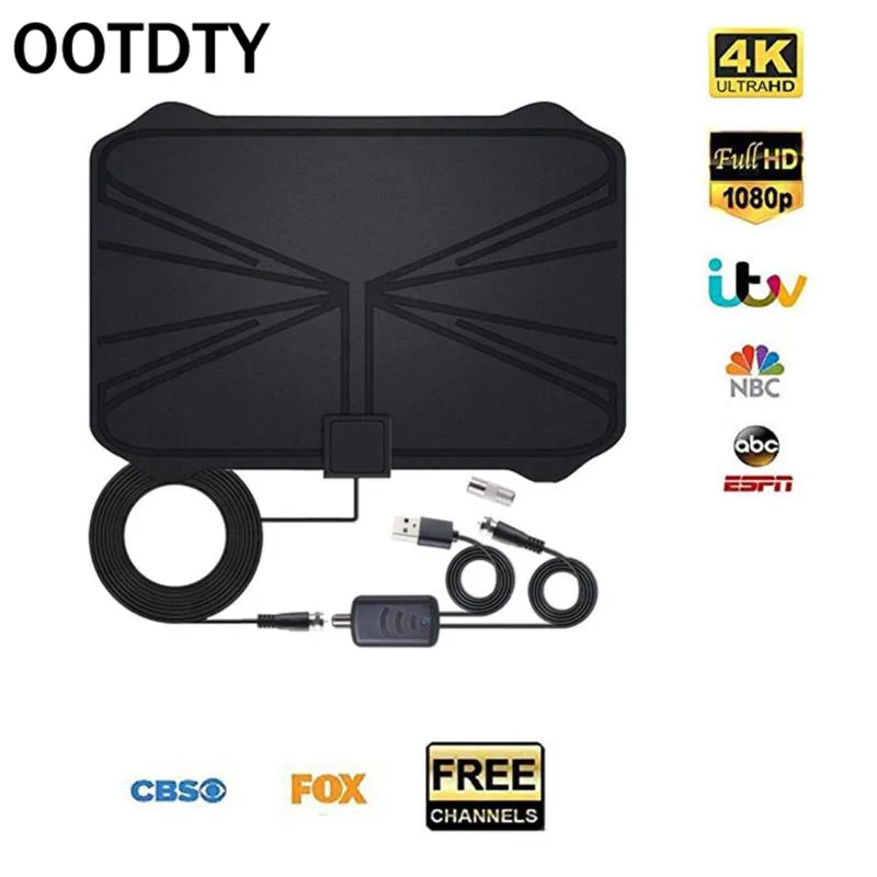 OOTDTY DVB-T2 Hd спутниковый ресивер ТВ антенна цифровой HD ТВ антенна усилитель сигнала