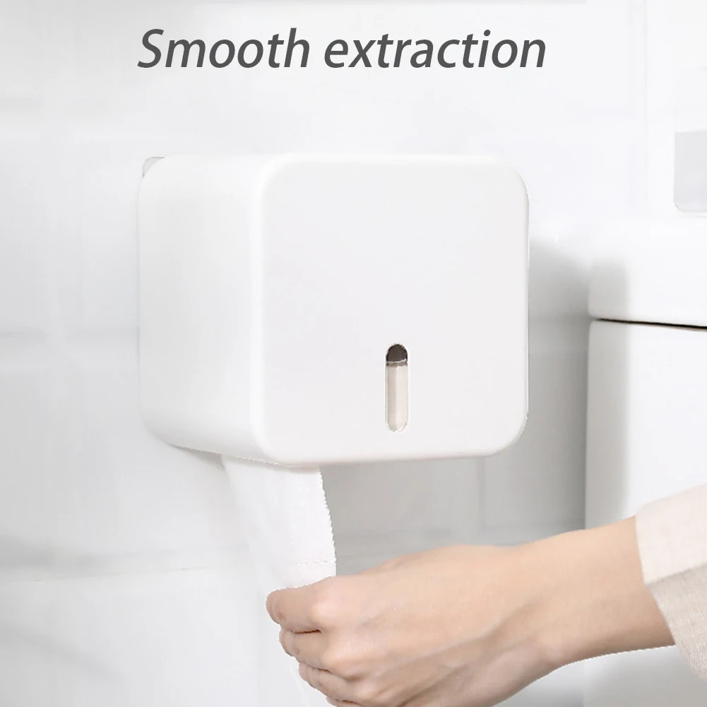 

Bathroom Dustproof Storage Box Multifunction Wall Mounted Multi-function Waterproof Durable ABS Drawer Toilet Paper Holder Roll