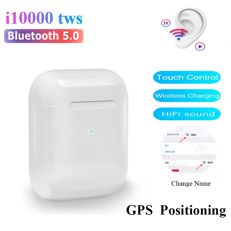 i10000 Airs Pro TWS Change the name+GPS positioning wireless Bluetooth earphone smart sensor pk i90000 pro i100000 TWS