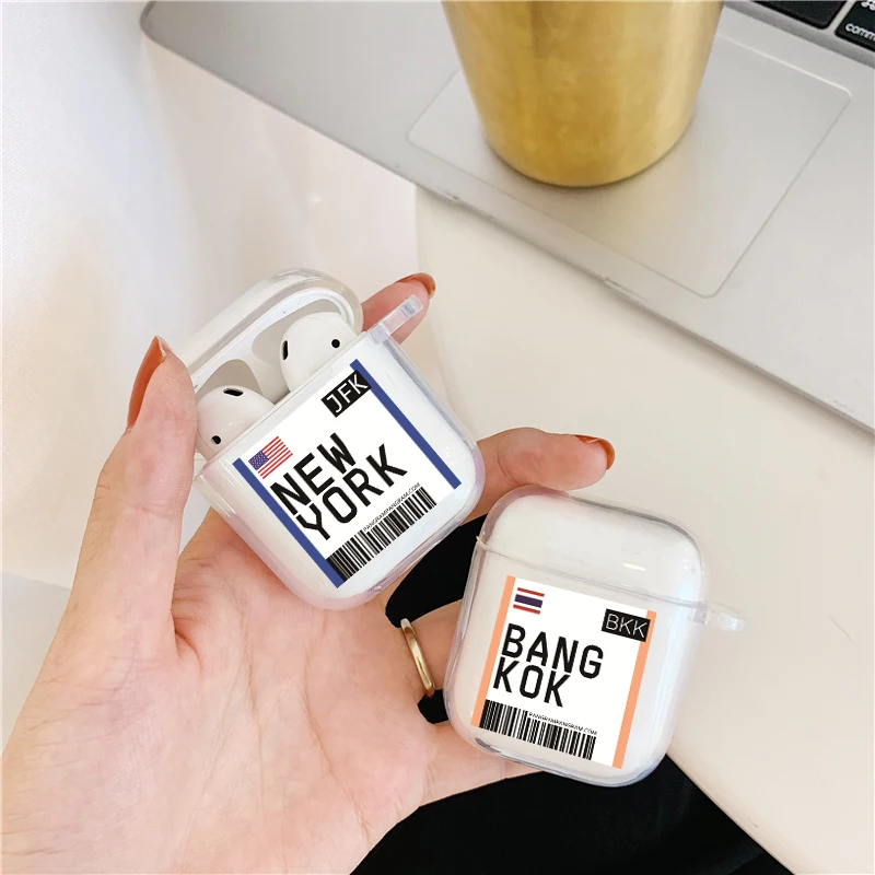 Чехол с bluetooth-гарнитурой для Airpods 2, 1 INS, этикетка, штрих-код, надпись, наушники, прозрачный мягкий чехол
