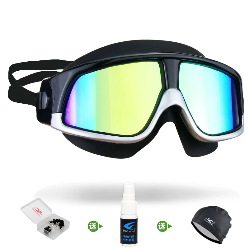 

Yong Wave Goggles Men's Big Box High-definition Anti-fog Myopia Swimming Glasses Electroplated Waterproof Adult Swim Cap Antifog